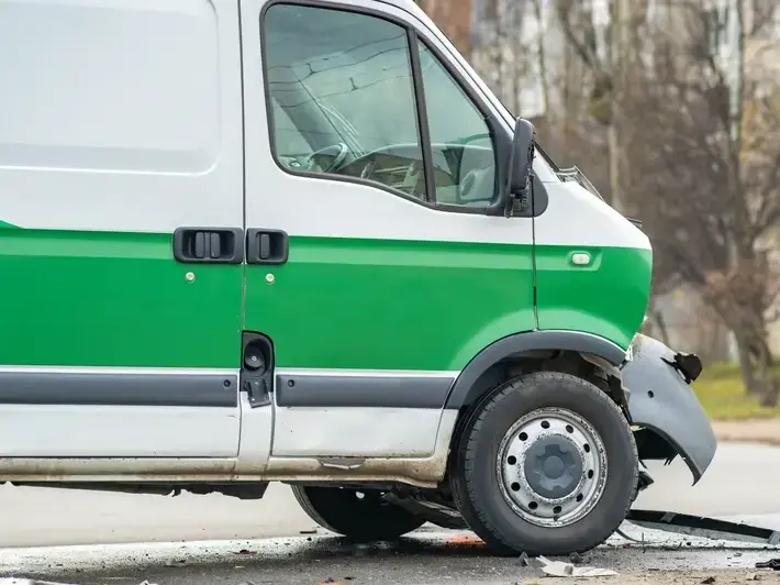 Car crash scene after failed left turn near Mark Coronado Park in Surprise AZ